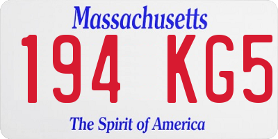 MA license plate 194KG5