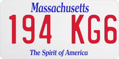 MA license plate 194KG6