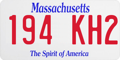MA license plate 194KH2