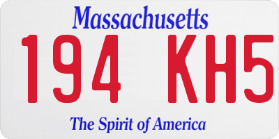 MA license plate 194KH5