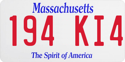 MA license plate 194KI4