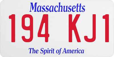 MA license plate 194KJ1