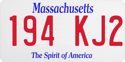 MA license plate 194KJ2