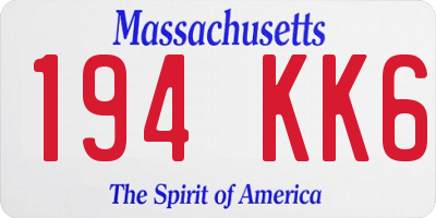 MA license plate 194KK6