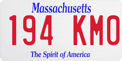 MA license plate 194KM0