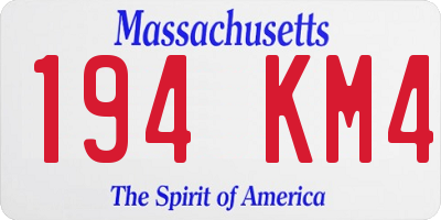 MA license plate 194KM4