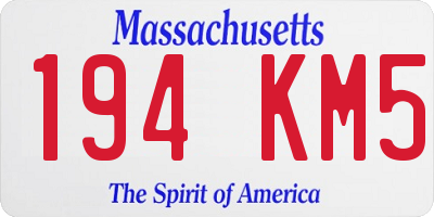 MA license plate 194KM5