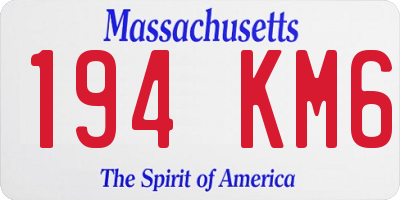 MA license plate 194KM6