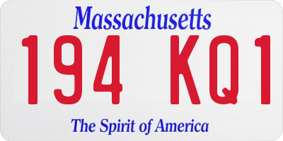 MA license plate 194KQ1