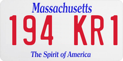 MA license plate 194KR1