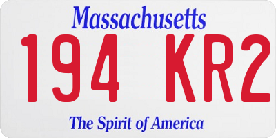 MA license plate 194KR2