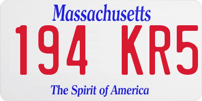 MA license plate 194KR5