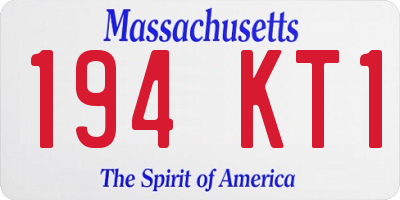 MA license plate 194KT1