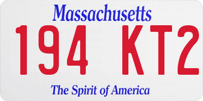 MA license plate 194KT2