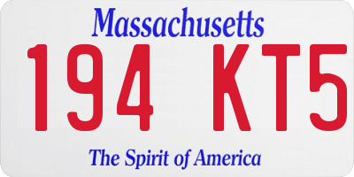 MA license plate 194KT5