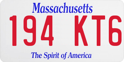 MA license plate 194KT6