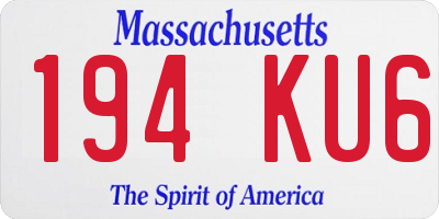 MA license plate 194KU6
