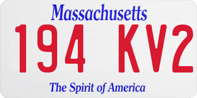 MA license plate 194KV2
