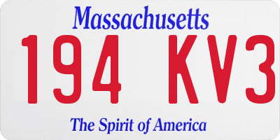 MA license plate 194KV3