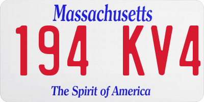 MA license plate 194KV4