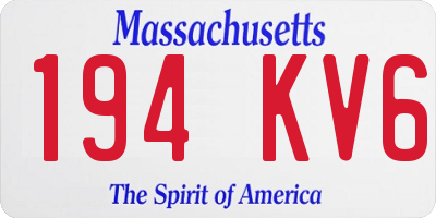 MA license plate 194KV6
