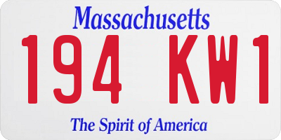 MA license plate 194KW1