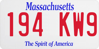 MA license plate 194KW9