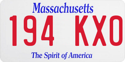 MA license plate 194KX0