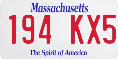 MA license plate 194KX5