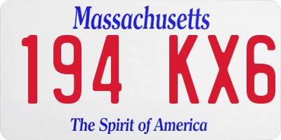 MA license plate 194KX6