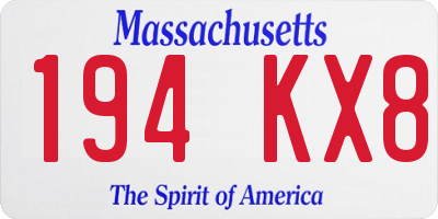 MA license plate 194KX8
