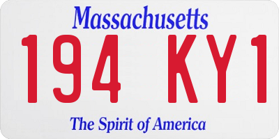 MA license plate 194KY1
