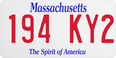 MA license plate 194KY2