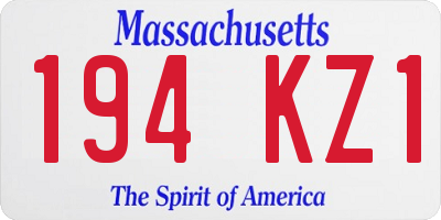 MA license plate 194KZ1
