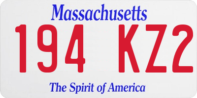 MA license plate 194KZ2