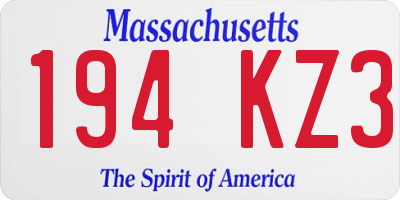 MA license plate 194KZ3