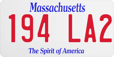 MA license plate 194LA2