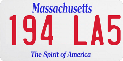 MA license plate 194LA5
