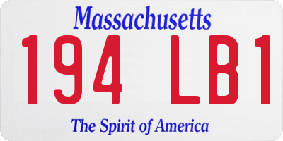 MA license plate 194LB1