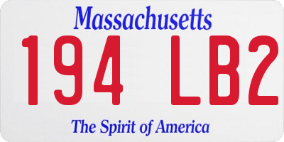 MA license plate 194LB2