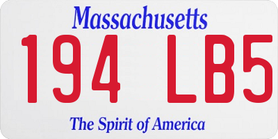 MA license plate 194LB5