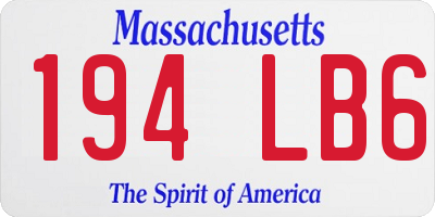 MA license plate 194LB6