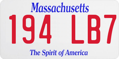 MA license plate 194LB7