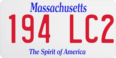 MA license plate 194LC2
