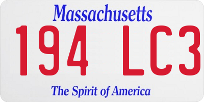MA license plate 194LC3