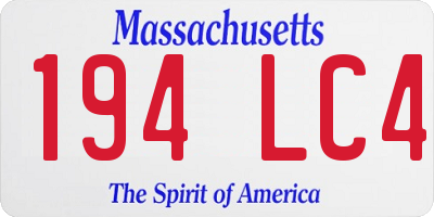 MA license plate 194LC4