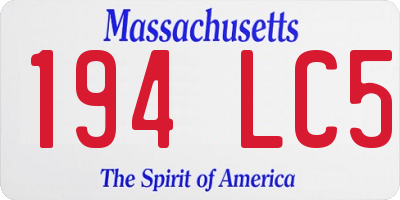 MA license plate 194LC5