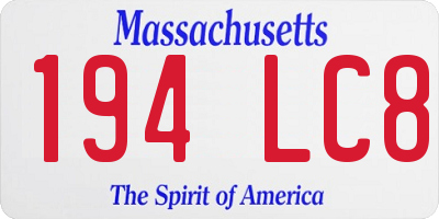 MA license plate 194LC8