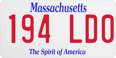 MA license plate 194LD0