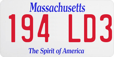 MA license plate 194LD3